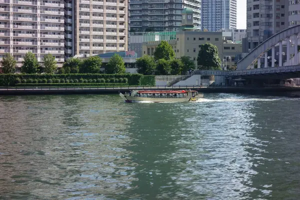 Sightseeing Tour Passenger Ship Sailing Riverside Sumida River Tokyo — Photo