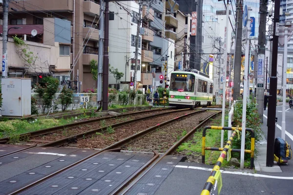 Tokyo Giappone Intorno Settembre 2019 Tram Strade Della Città Vicino — Foto Stock