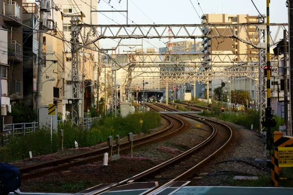 Τόκιο Ιαπωνία Οκτωβρίου 2017 Κοντά Στο Σταθμό Tokyu Kamata Σιδηροδρομικός — Φωτογραφία Αρχείου