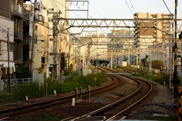 Τόκιο Ιαπωνία Οκτωβρίου 2017 Κοντά Στο Σταθμό Tokyu Kamata Σιδηροδρομικός — Φωτογραφία Αρχείου