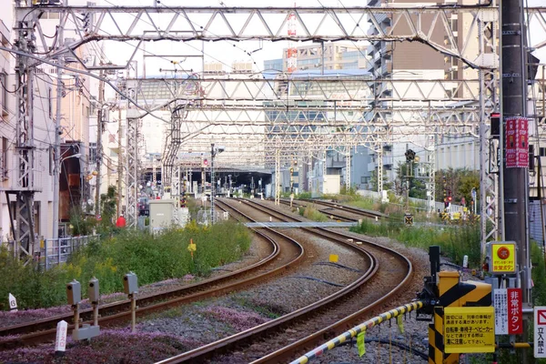 Tokyo Japan Oktober 2017 Nära Tokyu Kamata Station Järnvägsstation Järnväg — Stockfoto