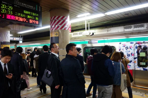 November 2017 Early Morning Commuting Rush Get Tokyo Japan Train — Stok fotoğraf