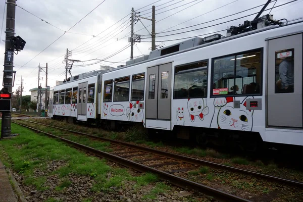 Tokyo Japon Novembre 2017 Tramway Unique Qui Circule Rapidement Orbite — Photo