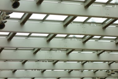 Bare steel modern building interior