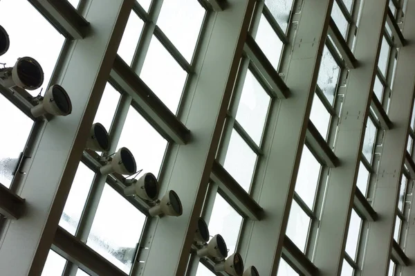 Nackter Stahl Modernes Gebäude Interieur — Stockfoto