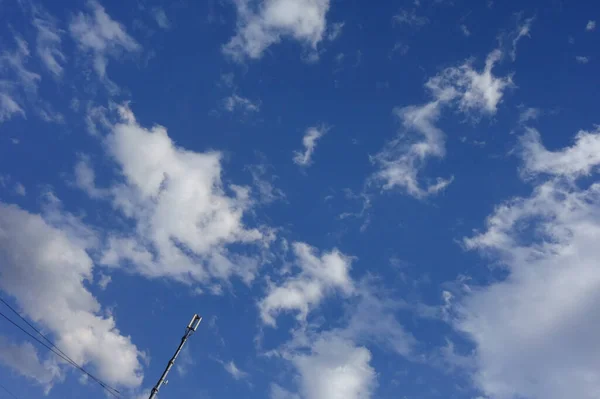 Clean Transparent Lustrous Blue Sky Winter Day Clouds Blue Sky — Stock fotografie