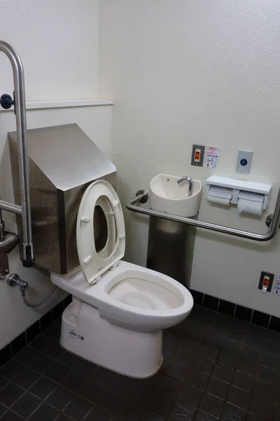 Offentlig Toalett Modernt Tvättrum Interiör — Stockfoto