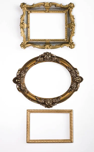 Starý Viktoriánský Zlacený Dekorativní Rám Baroko Rokoko Renesance — Stock fotografie
