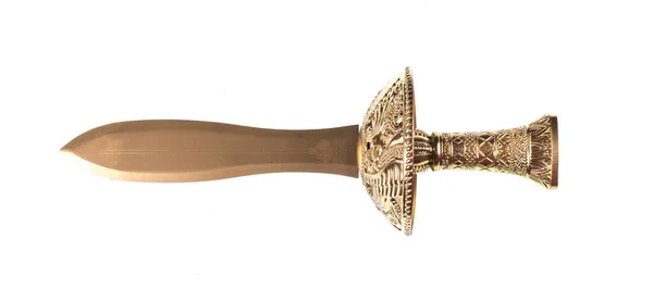 Beyaz Arkaplanda Izole Edilmiş Altın Kılıç — Stok fotoğraf