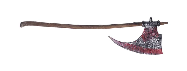 Starożytna Broń Siekiera Wikingów Odizolowana Białym Tle — Zdjęcie stockowe