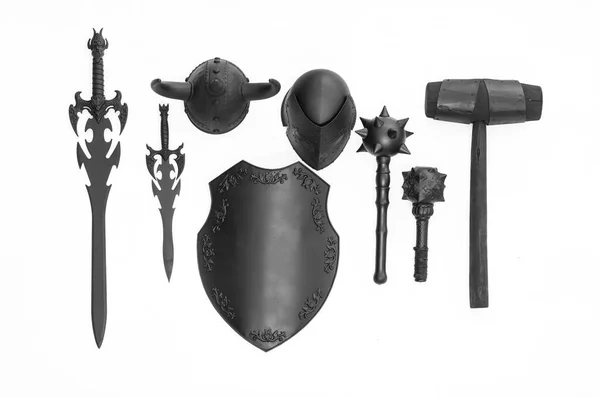 Колекція Середньовічних Мечів Ножів Кинджалів — стокове фото