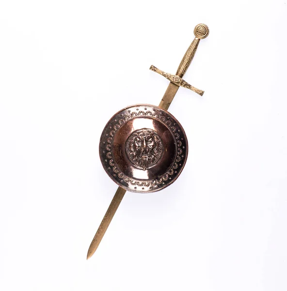 Starożytna Tarcza Miecz — Zdjęcie stockowe