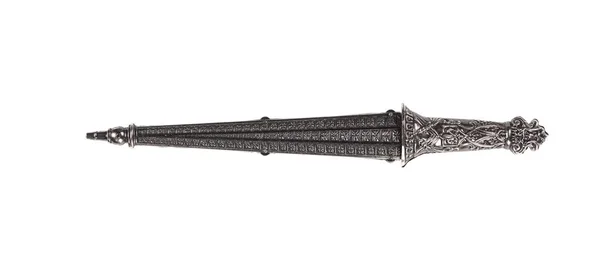Alte Mittelalterliche Schwerter Auf Weißem Isolierten Hintergrund — Stockfoto