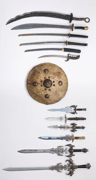 Colección Espadas Medievales Cuchillos Dagas — Foto de Stock