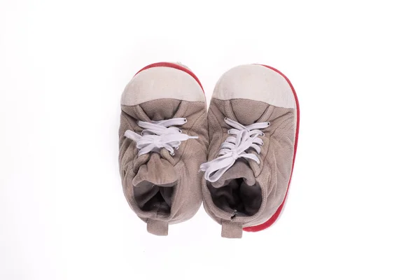 Bebé Zapatos Suaves Aislados Sobre Fondo Blanco —  Fotos de Stock