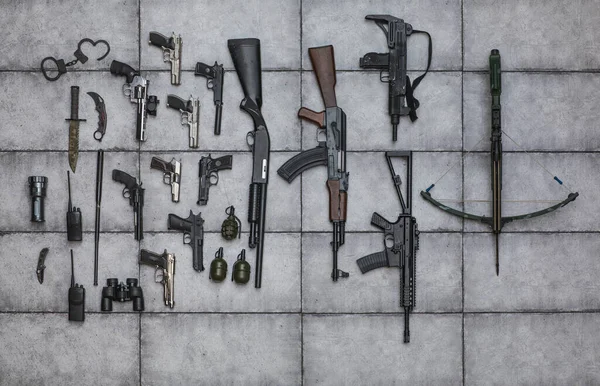 Arsenal Schusswaffen Sturmgewehren Und Pistolen — Stockfoto