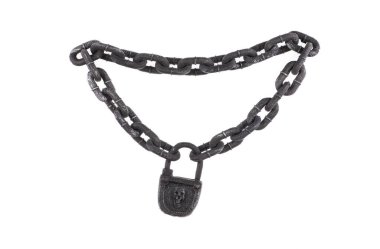 ancient chains and shackles on a white background clipart