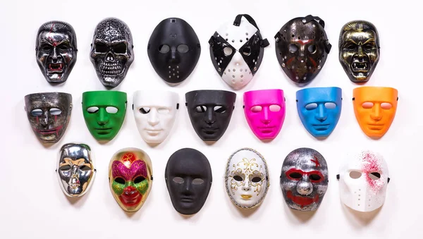 Coleção Máscaras Mascarada Teatrais — Fotografia de Stock