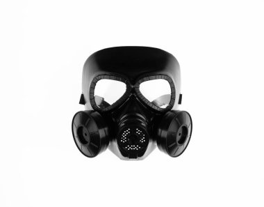 Apokaliptik gaz maskesi beyaz arkaplanda izole
