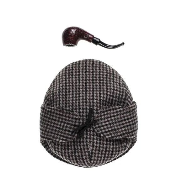 著名侦探夏洛克 福尔摩斯的帽子 调查概念 — 图库照片