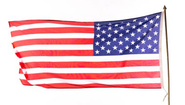 Beyaz arka planda Amerikan bayrağı