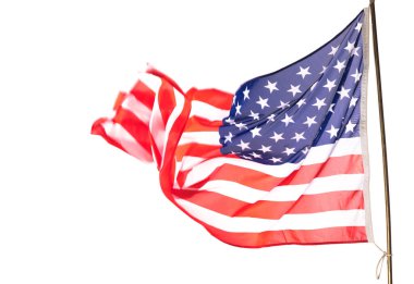 Beyaz arka planda Amerikan bayrağı