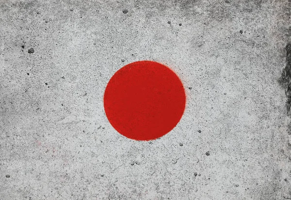 Japońska Flaga Białej Ścianie — Zdjęcie stockowe