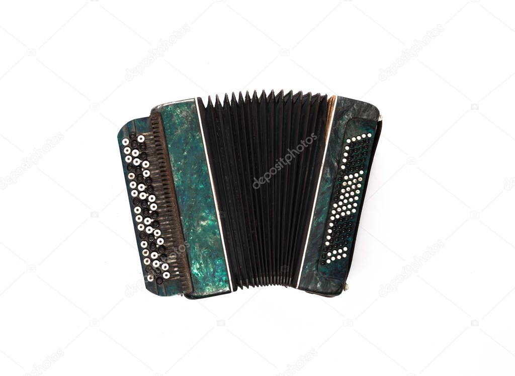 button accordion on a white background