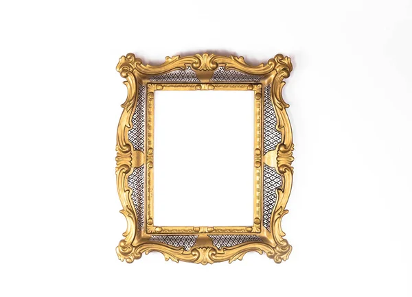 Golden Elegant Vintage Frame Baroque Rococo Clipping Paths Included — Stock Photo, Image