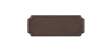 Beyaz arkaplanda eski pirinç boş işareti izole edildi