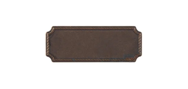 Beyaz arkaplanda eski pirinç boş işareti izole edildi