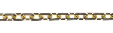 Beyaz arkaplanda izole edilmiş altın zincir