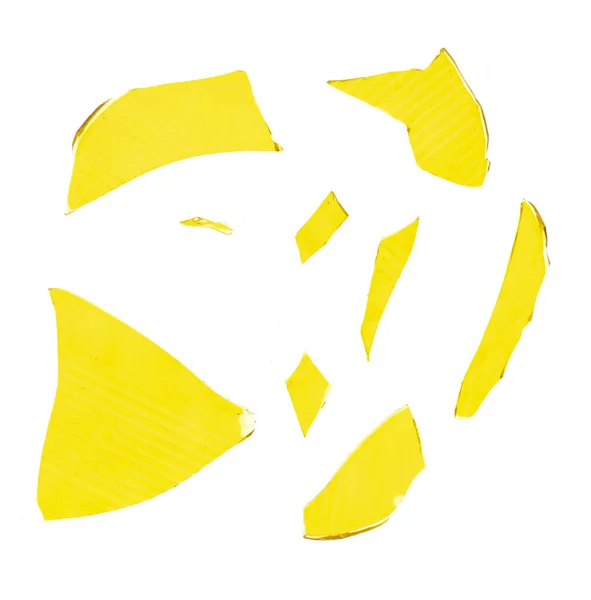 白い背景に隔絶された黄色のガラス — ストック写真