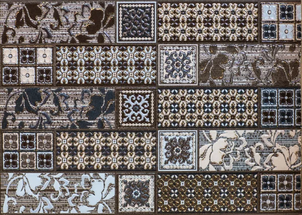 Mosaico Motivo Geometrico Astratto Ceramica Piastrelle — Foto Stock