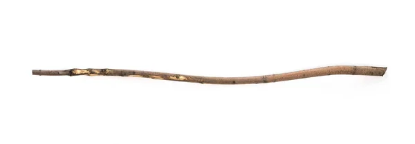 Crooked Wooden Stick Isolated White Background — Stock Photo, Image