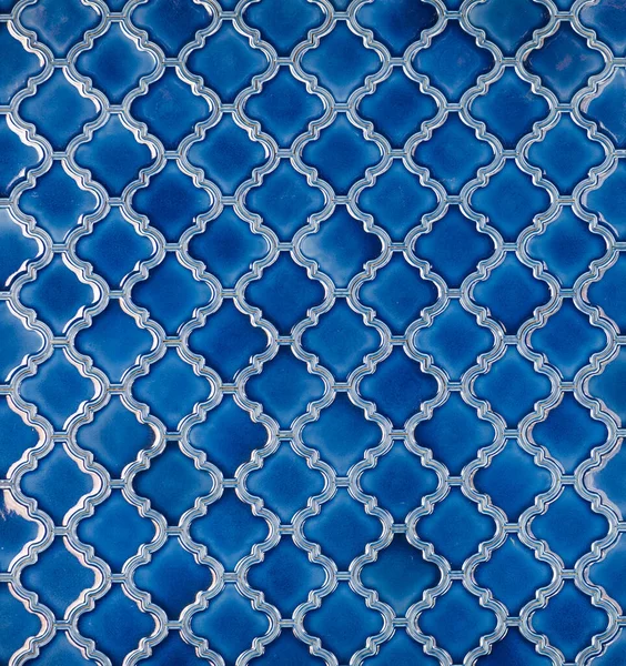 Χωρίς Ραφή Μωσαϊκό Μπλε Πλακάκια Αραβικό Μοτίβο — Φωτογραφία Αρχείου