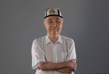Bir Kazak ihtiyarın portresi.