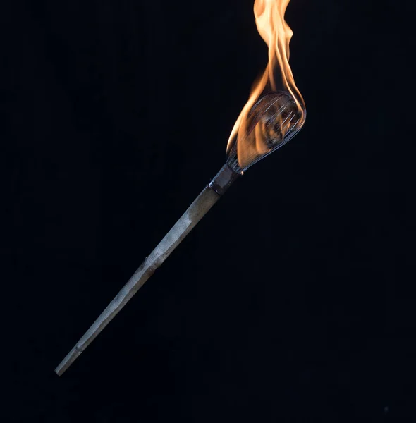 Факел Черном Фоне — стоковое фото