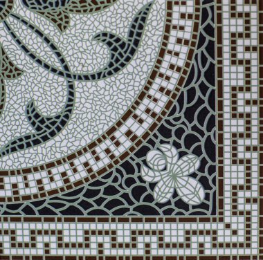 Soyut mozaik geometrik desenli mermer mutfak duvarı fayansı, eski kağıt dokusu