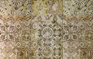 Mutfak için çiçek desenli mermer döşeme.