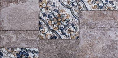 Geometrik soyut mozaik desen, mutfak fayansı.