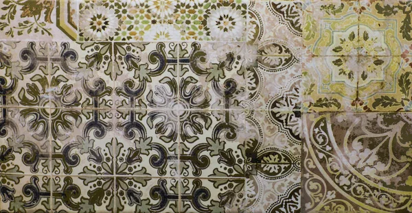 Šedá Kuchyň Keramické Dlaždice Abstraktní Geometrické Mozaiky Vzor — Stock fotografie