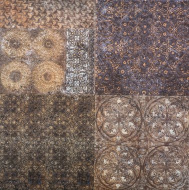 Mutfak için çiçek desenli mermer döşeme.