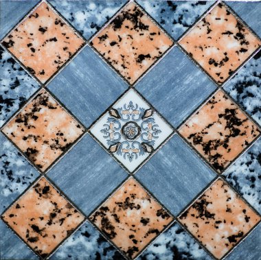 Mutfak için çiçek desenli mermer döşeme.