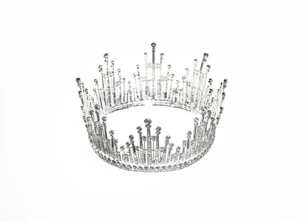 Corona Princesa Con Diamantes Aislados Sobre Fondo Blanco —  Fotos de Stock
