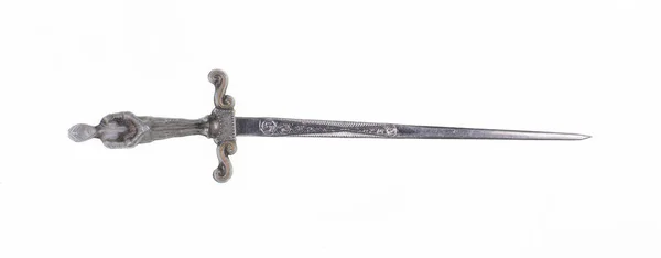 Starożytny Miecz Ceremonialny Odizolowany Białym Tle — Zdjęcie stockowe