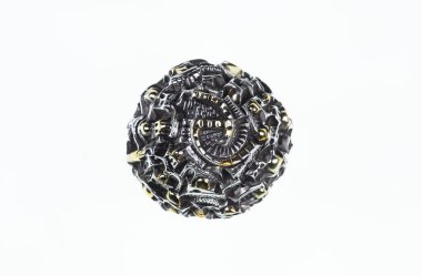 Beyaz arka planda izole edilmiş minyatür antik şehir