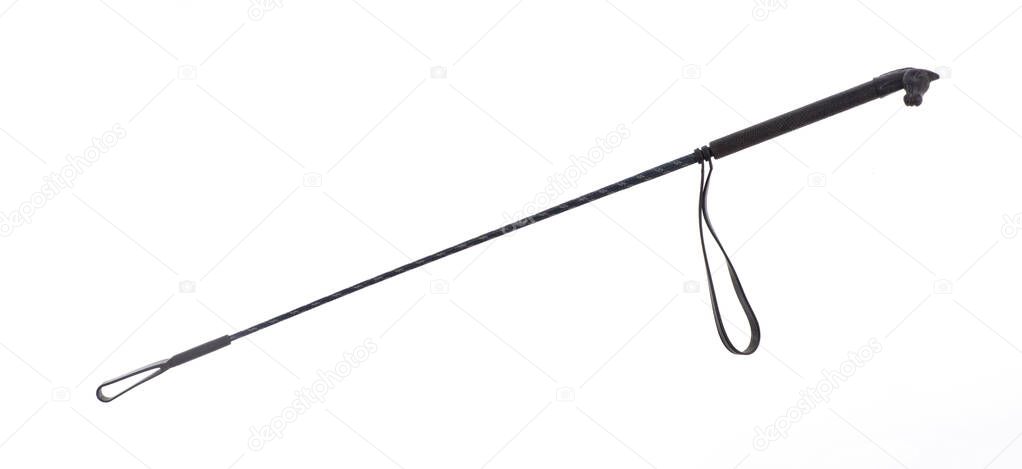Jockey whip on white background