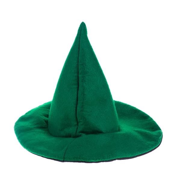 Leprechaun Hatt Magi Grön Kon Hatt Mössa Isolerad Vit Bakgrund — Stockfoto