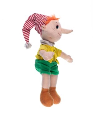 yumuşak oyuncak Pinokyo beyaz arkaplanda izole